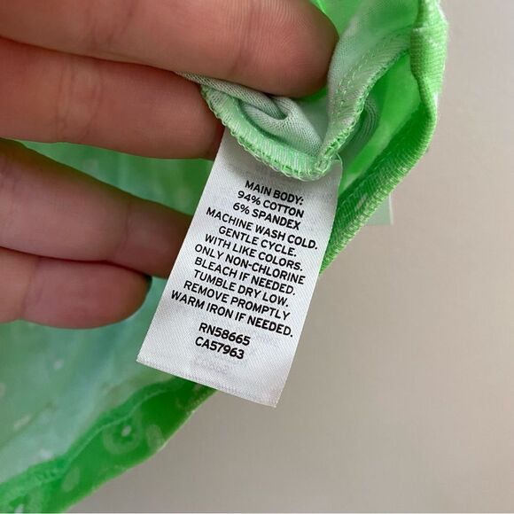 BP Halter Crop Top Neon Green Frosty Follard Floral Print Casual Neutral - Picture 9 of 10